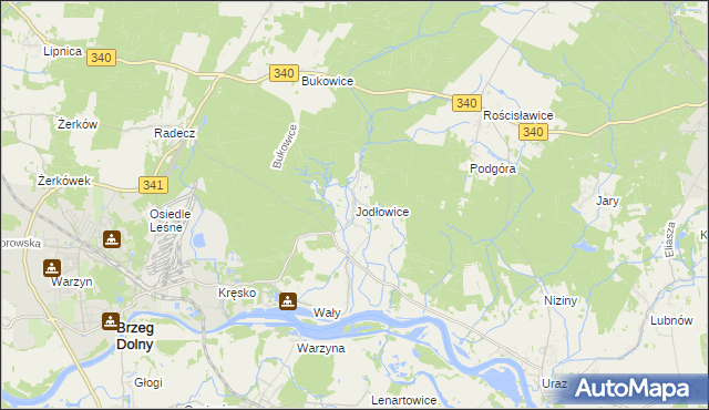 mapa Jodłowice, Jodłowice na mapie Targeo