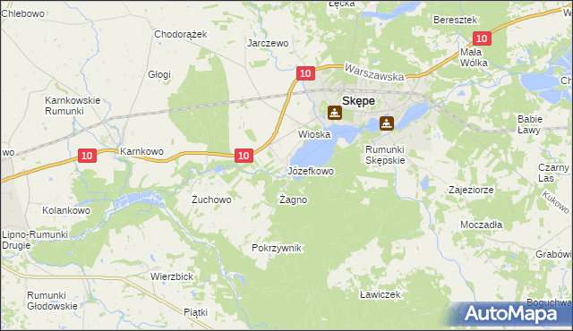 mapa Józefkowo gmina Skępe, Józefkowo gmina Skępe na mapie Targeo