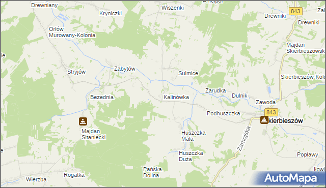 mapa Kalinówka gmina Skierbieszów, Kalinówka gmina Skierbieszów na mapie Targeo