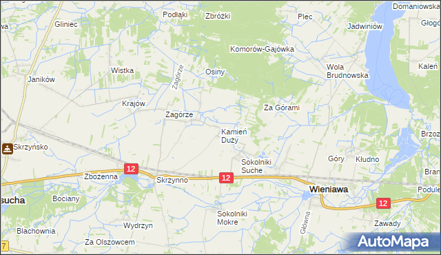 mapa Kamień Duży gmina Wieniawa, Kamień Duży gmina Wieniawa na mapie Targeo