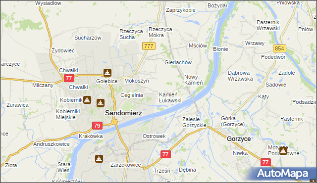 mapa Kamień Łukawski, Kamień Łukawski na mapie Targeo