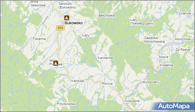 mapa Kamienne, Kamienne na mapie Targeo