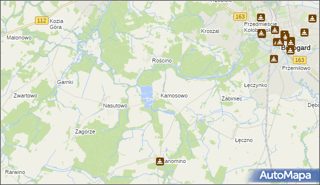 mapa Kamosowo, Kamosowo na mapie Targeo