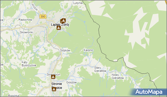 mapa Karpno gmina Lądek-Zdrój, Karpno gmina Lądek-Zdrój na mapie Targeo