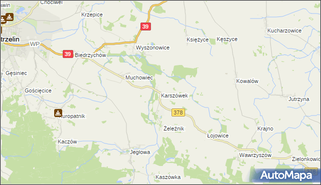 mapa Karszówek, Karszówek na mapie Targeo