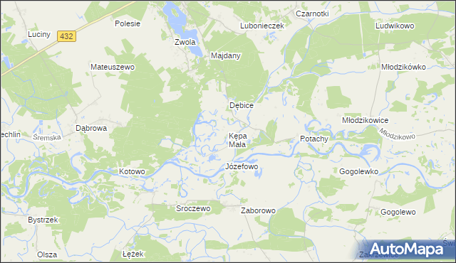 mapa Kępa Mała, Kępa Mała na mapie Targeo