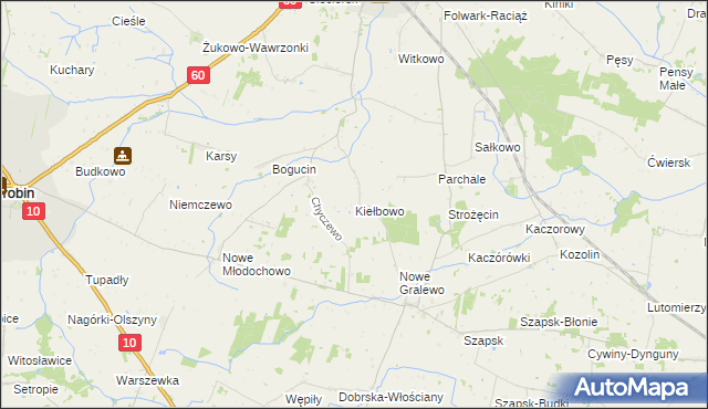 mapa Kiełbowo, Kiełbowo na mapie Targeo