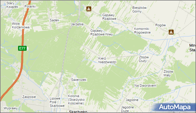 mapa Kierz Niedźwiedzi, Kierz Niedźwiedzi na mapie Targeo