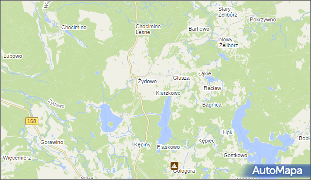 mapa Kierzkowo gmina Polanów, Kierzkowo gmina Polanów na mapie Targeo