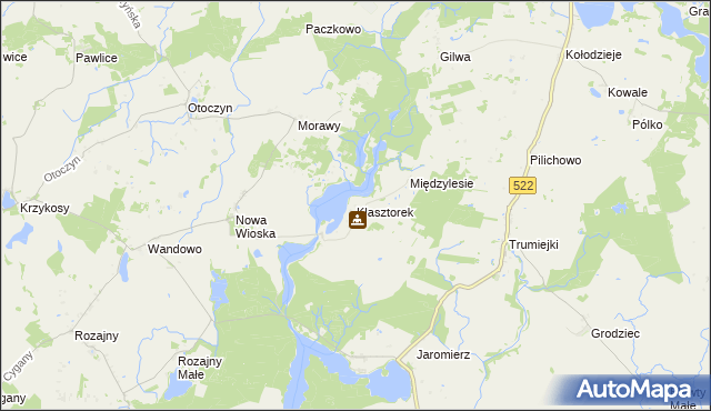 mapa Klasztorek, Klasztorek na mapie Targeo