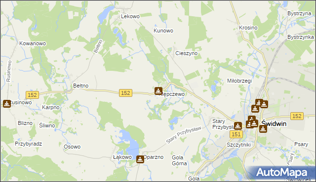 mapa Klępczewo, Klępczewo na mapie Targeo