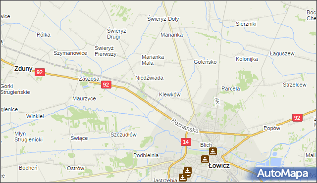 mapa Klewków, Klewków na mapie Targeo