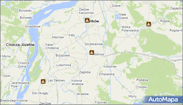 mapa Kłodnica gmina Wilków, Kłodnica gmina Wilków na mapie Targeo