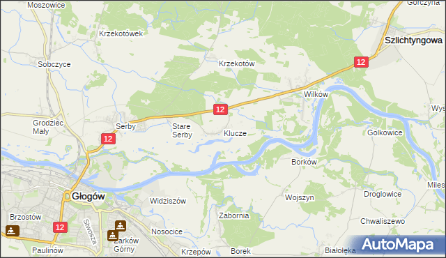 mapa Klucze gmina Głogów, Klucze gmina Głogów na mapie Targeo