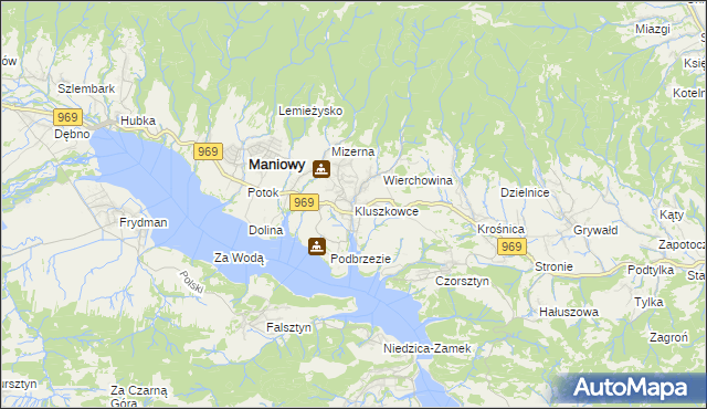 mapa Kluszkowce, Kluszkowce na mapie Targeo