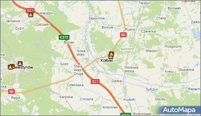 mapa Kołbiel, Kołbiel na mapie Targeo