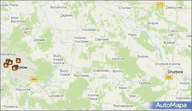 mapa Kolonia Grabostów, Kolonia Grabostów na mapie Targeo