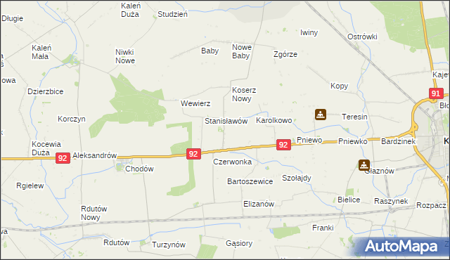 mapa Koserz-Osada, Koserz-Osada na mapie Targeo