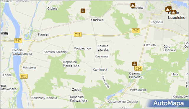 mapa Kosiorów gmina Łaziska, Kosiorów gmina Łaziska na mapie Targeo