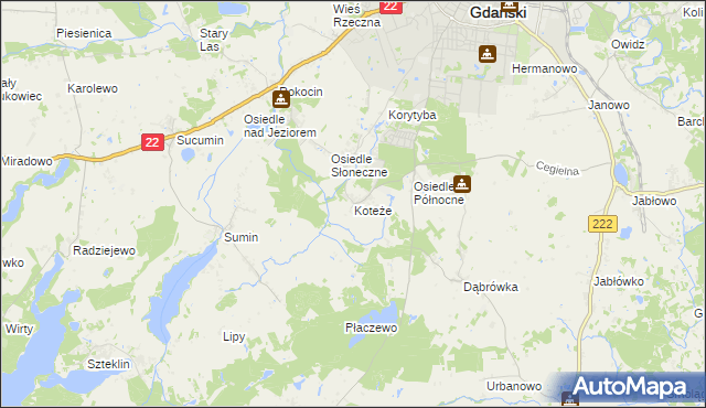 mapa Koteże, Koteże na mapie Targeo