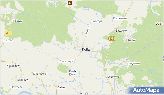 mapa Kotla, Kotla na mapie Targeo