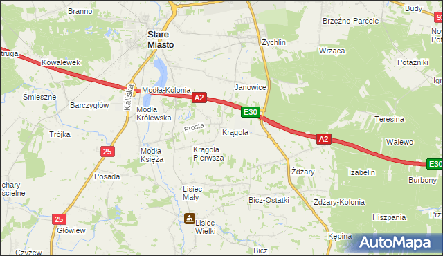 mapa Krągola, Krągola na mapie Targeo