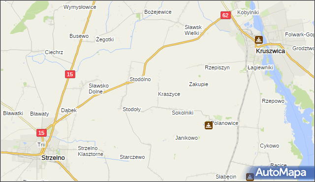 mapa Kraszyce, Kraszyce na mapie Targeo