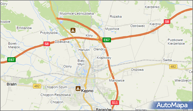 mapa Krążkowy, Krążkowy na mapie Targeo