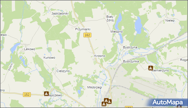 mapa Krosino gmina Świdwin, Krosino gmina Świdwin na mapie Targeo