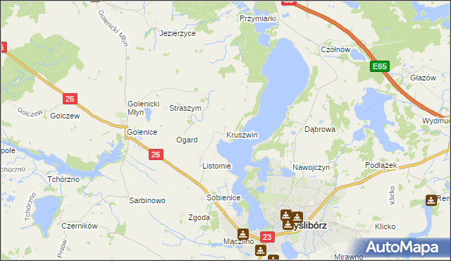 mapa Kruszwin, Kruszwin na mapie Targeo