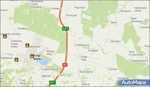 mapa Krzeszówka, Krzeszówka na mapie Targeo