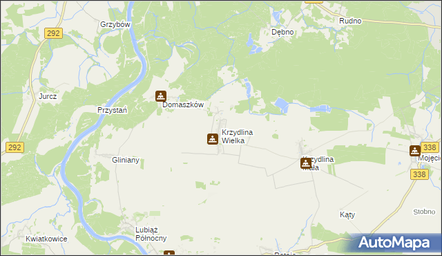 mapa Krzydlina Wielka, Krzydlina Wielka na mapie Targeo