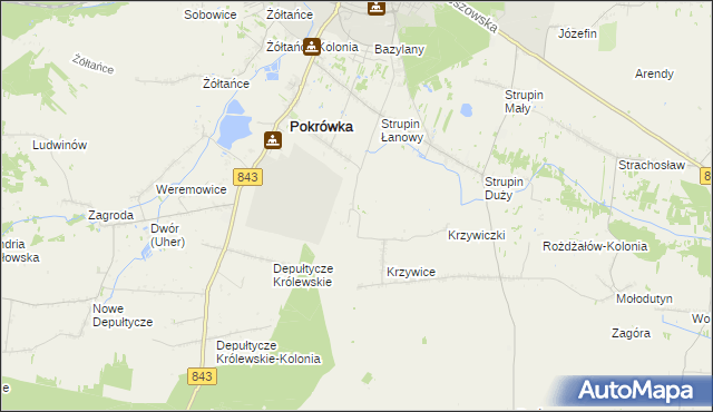 mapa Krzywice-Kolonia, Krzywice-Kolonia na mapie Targeo