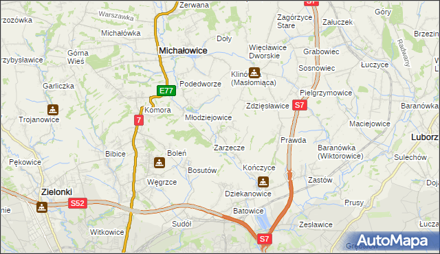 mapa Książniczki, Książniczki na mapie Targeo