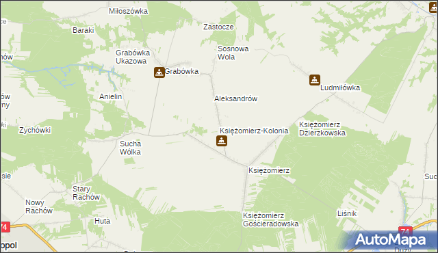 mapa Księżomierz-Kolonia, Księżomierz-Kolonia na mapie Targeo