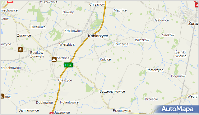 mapa Kuklice, Kuklice na mapie Targeo