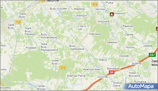 mapa Kuklówka Radziejowicka, Kuklówka Radziejowicka na mapie Targeo