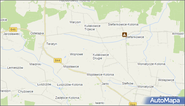 mapa Kułakowice Drugie, Kułakowice Drugie na mapie Targeo