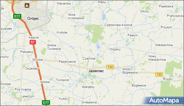 mapa Kurczowa Wieś, Kurczowa Wieś na mapie Targeo