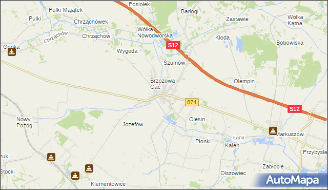 mapa Kurów powiat puławski, Kurów powiat puławski na mapie Targeo