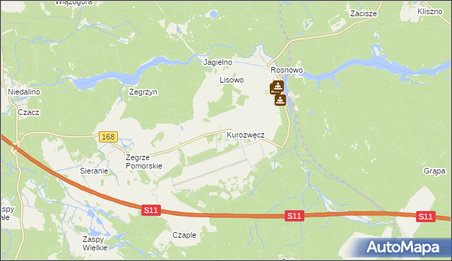 mapa Kurozwęcz, Kurozwęcz na mapie Targeo