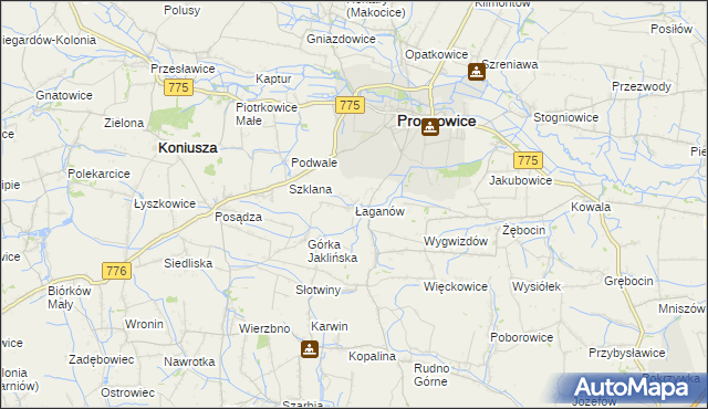 mapa Łaganów, Łaganów na mapie Targeo