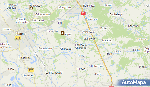 mapa Laskówka Chorąska, Laskówka Chorąska na mapie Targeo