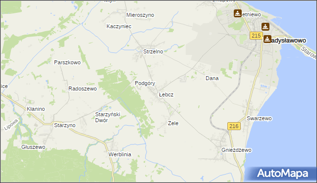 mapa Łebcz, Łebcz na mapie Targeo