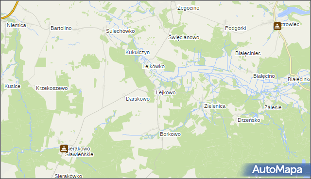 mapa Lejkowo gmina Malechowo, Lejkowo gmina Malechowo na mapie Targeo