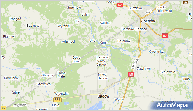 mapa Letnisko Nowy Jadów, Letnisko Nowy Jadów na mapie Targeo