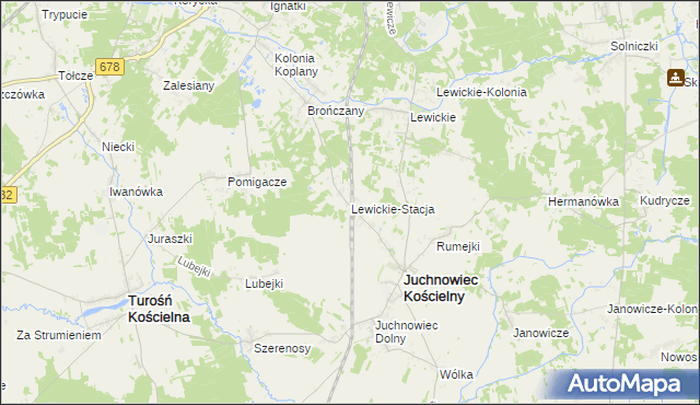 mapa Lewickie-Stacja, Lewickie-Stacja na mapie Targeo