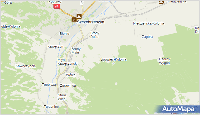 mapa Lipowiec-Kolonia, Lipowiec-Kolonia na mapie Targeo