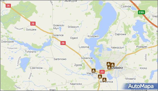 mapa Listomie, Listomie na mapie Targeo