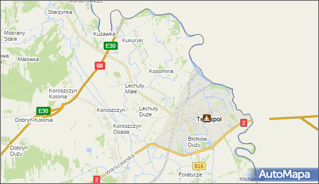 mapa Łobaczew Mały, Łobaczew Mały na mapie Targeo